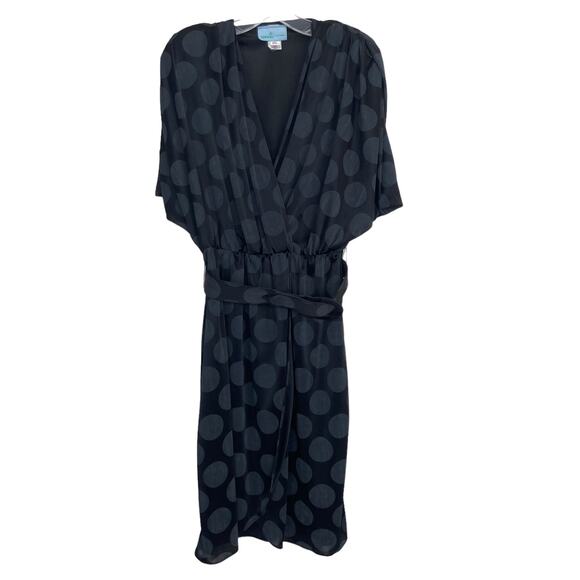 Vintage Sprouts Union Made Black Polka Dot Dress Sz 7 - Picture 10 of 10